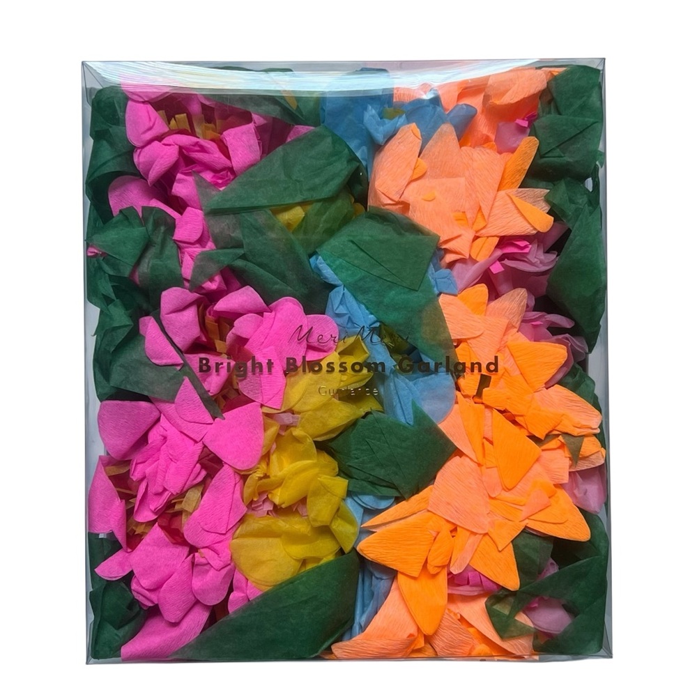 BRAND NEW MERI MERI BRIGHT BLOSSOM TROPICAL FLORAL 7FT. PARTY GARLAND